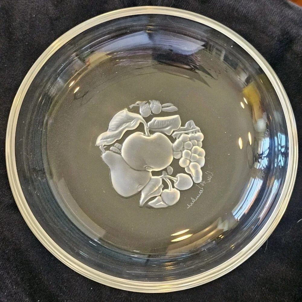 Set Val St Lambert Crystal BRUSSELS INTAGLIO Shallow Fruit Bowls Few Tiny Knicks